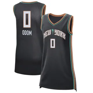Women's New York Liberty Leaonna Odom Explorer Edition Victory Black 2021 Jersey